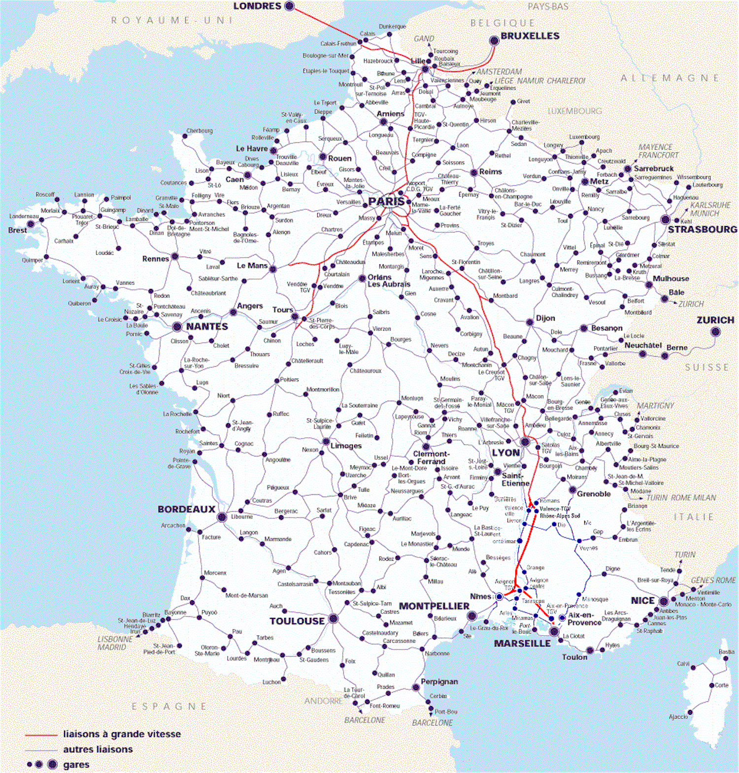 France And Paris Train Rail Maps